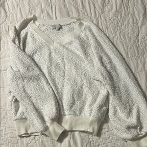 Cozy White V-Neck Sweater